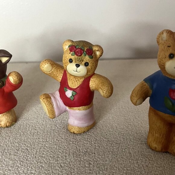 Lucy & Me Bear Figurines By Lucy Rigg Enesco 1980s Ceramic Collectibles Set Of 4 - Picture 4 of 7